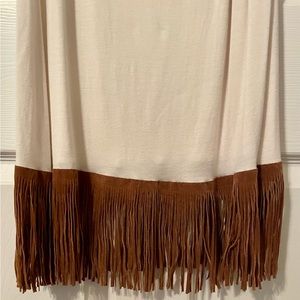 Bella Rose white and suede fringe tank dress. Size 2
